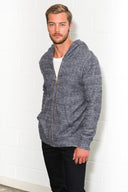 Men's Soft Knit Melange Zip Front Hoodie - view 17