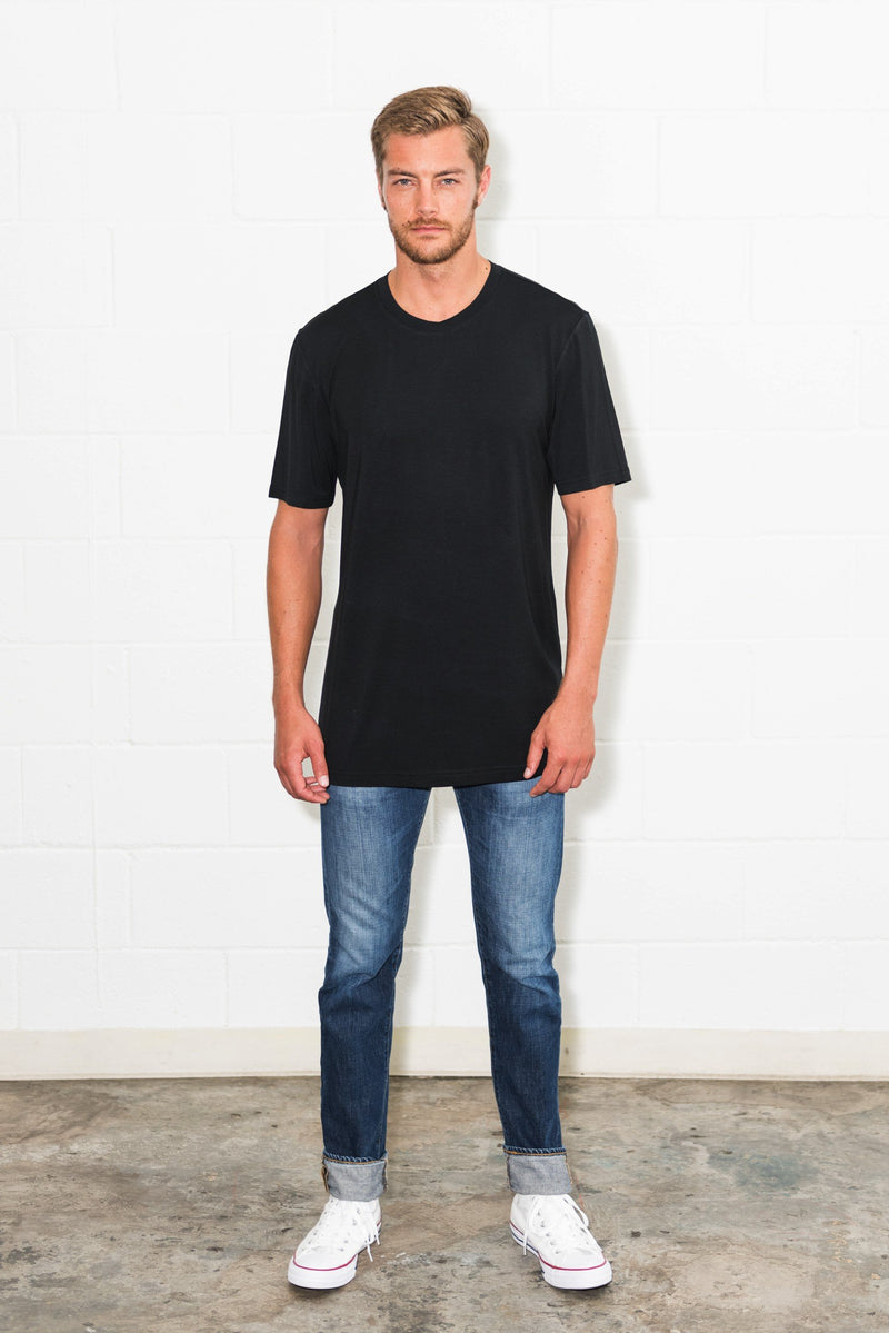 Men's Modal Oversized Crew Tee — Black