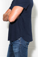 Men's Linen Blend Curved Bottom Crew Neck Tee - view 11