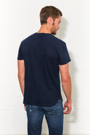 Men's Linen Blend Curved Bottom Crew Neck Tee - view 14