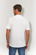 Men's Cotton Linen Snap-Up Mock Neck Tee - view 4