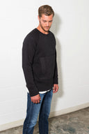 Men's French Terry Kangaroo Pocket Crew Neck Sweatshirt - view 9