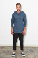 Men's 3/4 Sleeve Cowl Neck Visor Hoodie - view 6