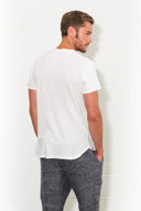 Men's Linen Blend Curved Bottom Crew Neck Tee - view 15