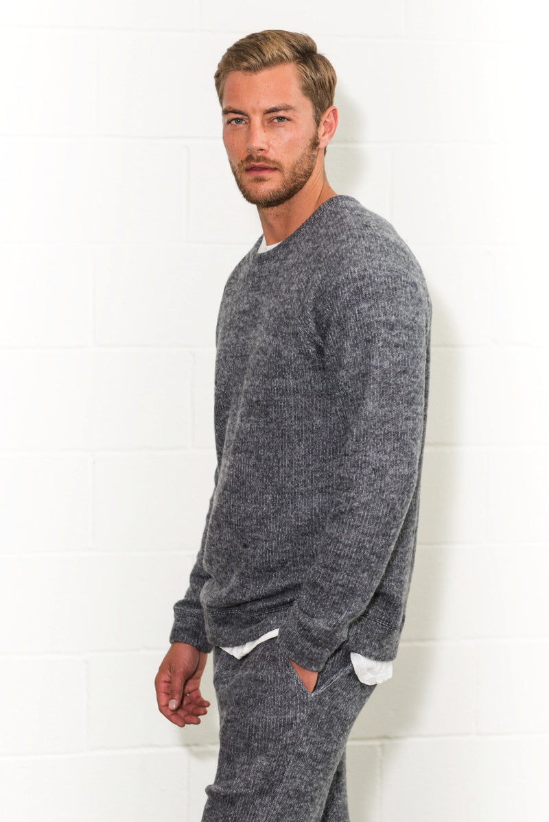 Men's Soft Knit Melange Pullover Sweater — Grey