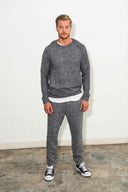Men's Soft Knit Melange Kangaroo Pocket Pullover Sweater - view 2