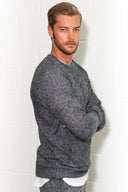 Men's Soft Knit Melange Kangaroo Pocket Pullover Sweater - view 14
