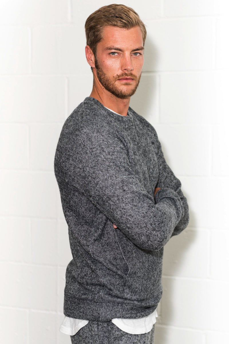Men's Soft Knit Melange Kangaroo Pocket Pullover Sweater – Mika Jaymes