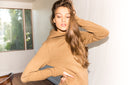 Women's French Terry Pullover Hoodie - Camel - view 4