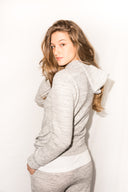 Women's Melange Knit Pullover Hoodie - Heather Grey - view 3
