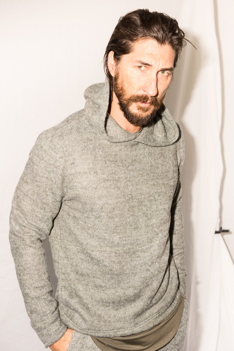 Men's Soft Knit Melange Pullover Hoodie — Army