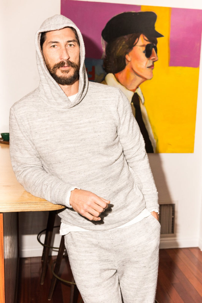 Men's Soft Knit Melange Pullover Hoodie — Heather Grey