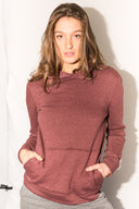 Women's French Terry Pullover Hoodie - Maroon - view 3