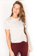 Women's Jersey Crew Neck Curved Pocket Tee - Multi-Dot