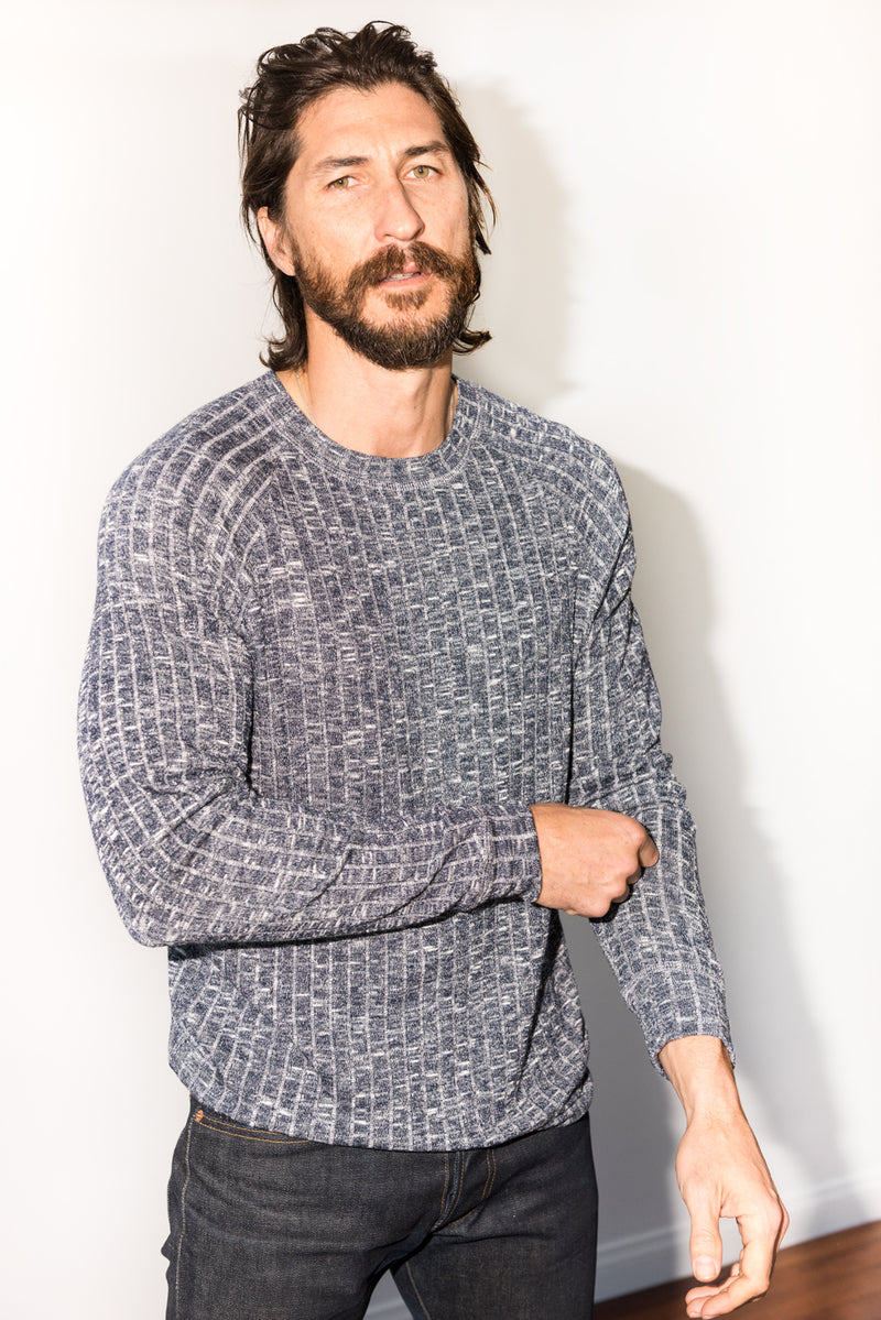 Men's Light Melange Pullover Sweater — NAVY