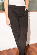 Women's French Terry Cuff Bottom Back Pocket Sweatpant - Black - view 3