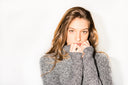 Women's Melange Knit Pullover Hoodie - Black - view 3