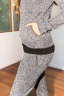 Women's Melange Knit Pullover Hoodie - Black - view 4