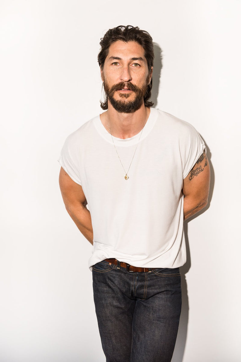 Men's Modal Curved Bottom Crew Tee — White
