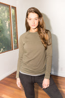 Women's French Terry Slim Fit Pullover Sweatshirt - Army