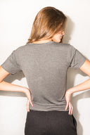 Women's Modal Cross V Neck Tee - Heather Grey - view 3