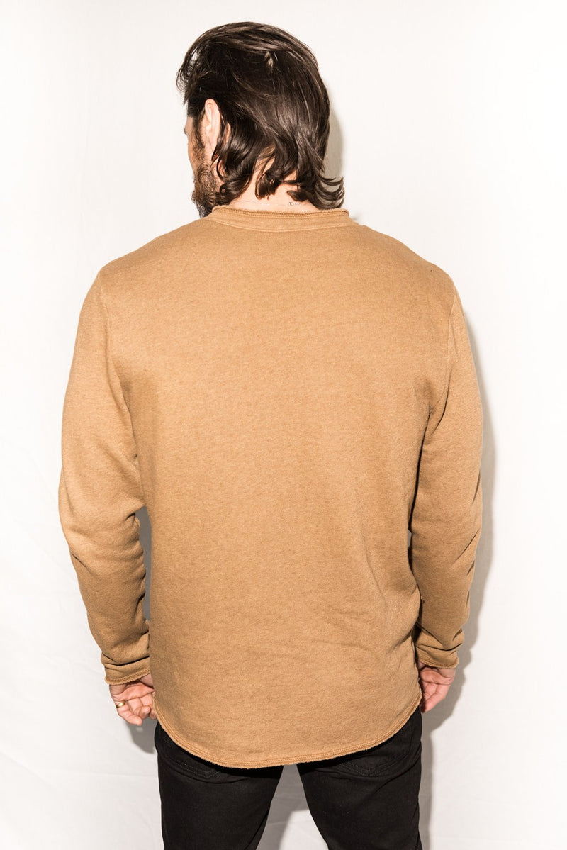 Men's French Terry Raw Neck Pocket Sweater