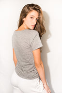 Women's Novelty Texture Crew Neck Tee - Heather Slub - view 3