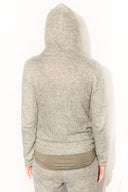 Women's Melange Knit Pullover Hoodie - Army - view 4