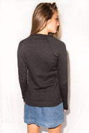 Women's French Terry Slim Fit Pullover Sweatshirt - Black - view 2