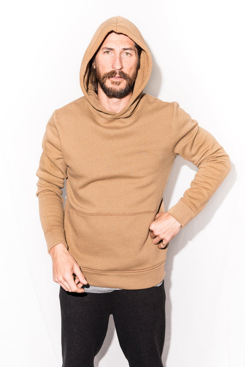 Men's French Terry Pullover Hoodie — Camel