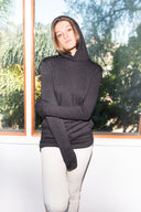 Women's French Terry Pullover Hoodie - Black