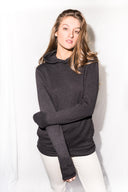 Women's French Terry Pullover Hoodie - Black - view 2