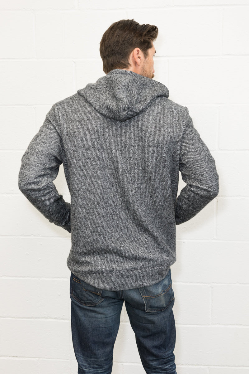 Men's zip-up sweatshirt - black melange B1205