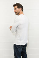 Men's Linen Blend Wide Cuff Long Sleeve Tee - view 20