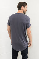 Men's Modal Center Stitch Curved Bottom Crew Neck Tee - view 13