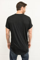 Men's Modal Center Stitch Curved Bottom Crew Neck Tee - view 12