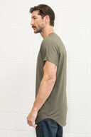 Men's Modal Center Stitch Curved Bottom Crew Neck Tee - view 6
