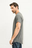 Men's Modal Center Stitch Curved Bottom Crew Neck Tee - view 4