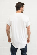 Men's Modal Center Stitch Curved Bottom Crew Neck Tee - view 10