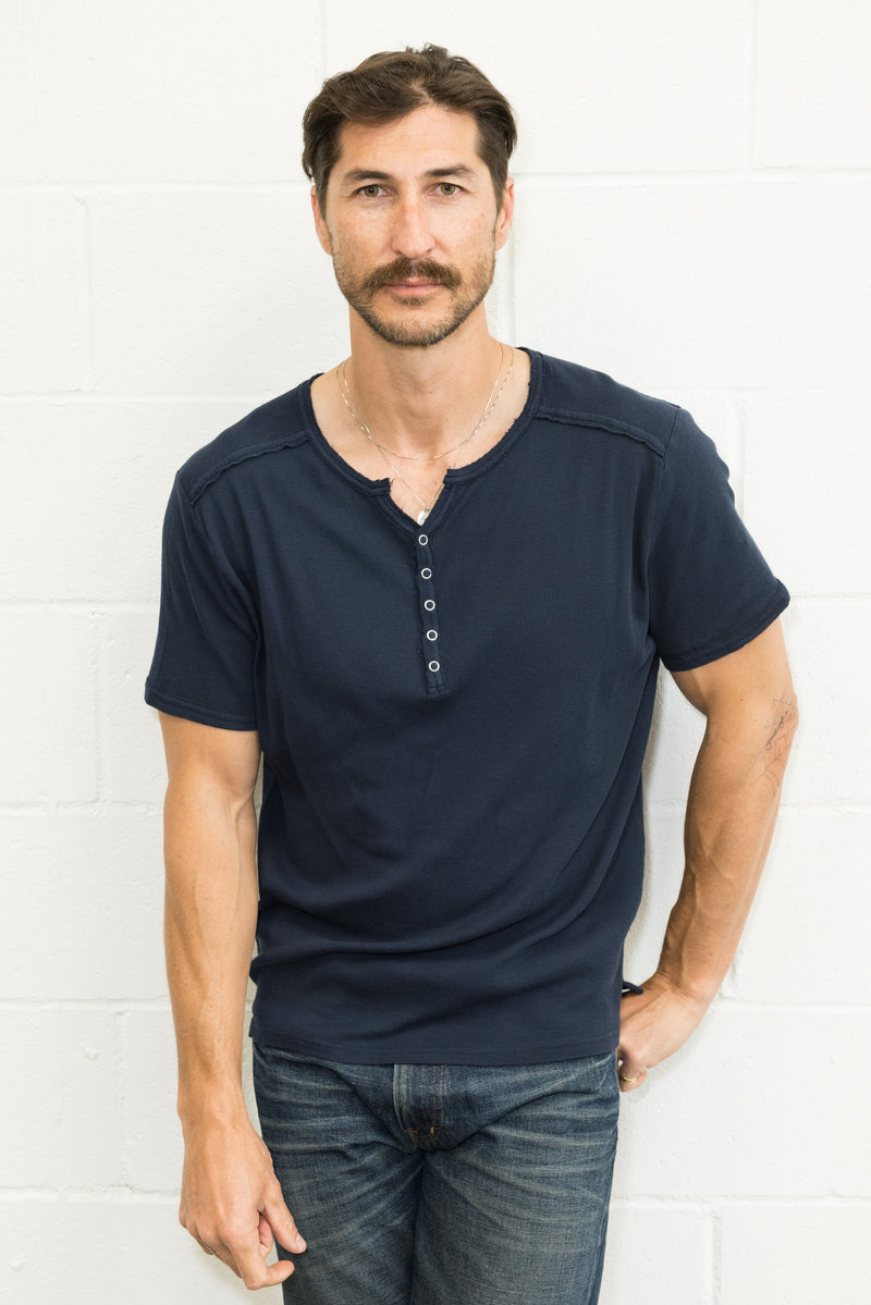 Men's Henley Short Sleeve — Navy