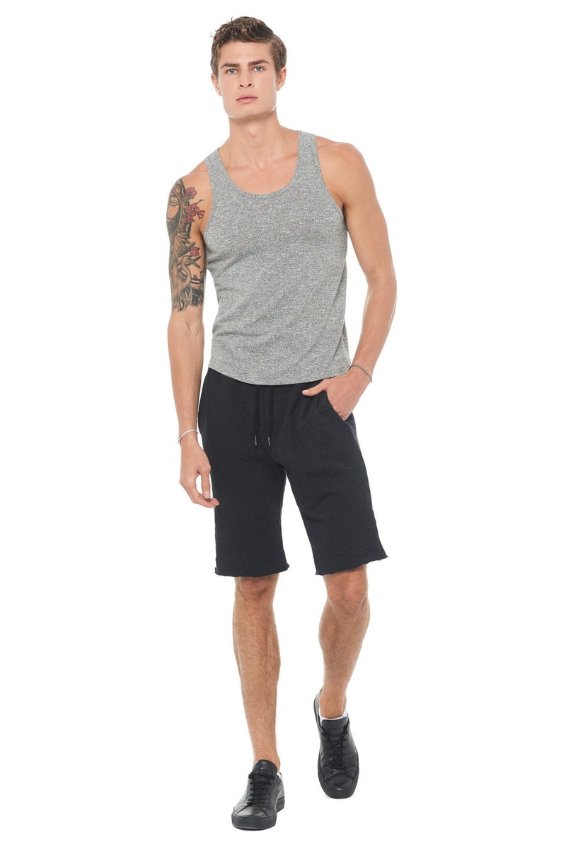 Men's French Terry Cut Off Short with Adjustable Draw Chord