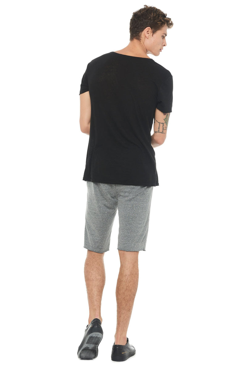 Men's French Terry Cut Off Short with Adjustable Draw Chord