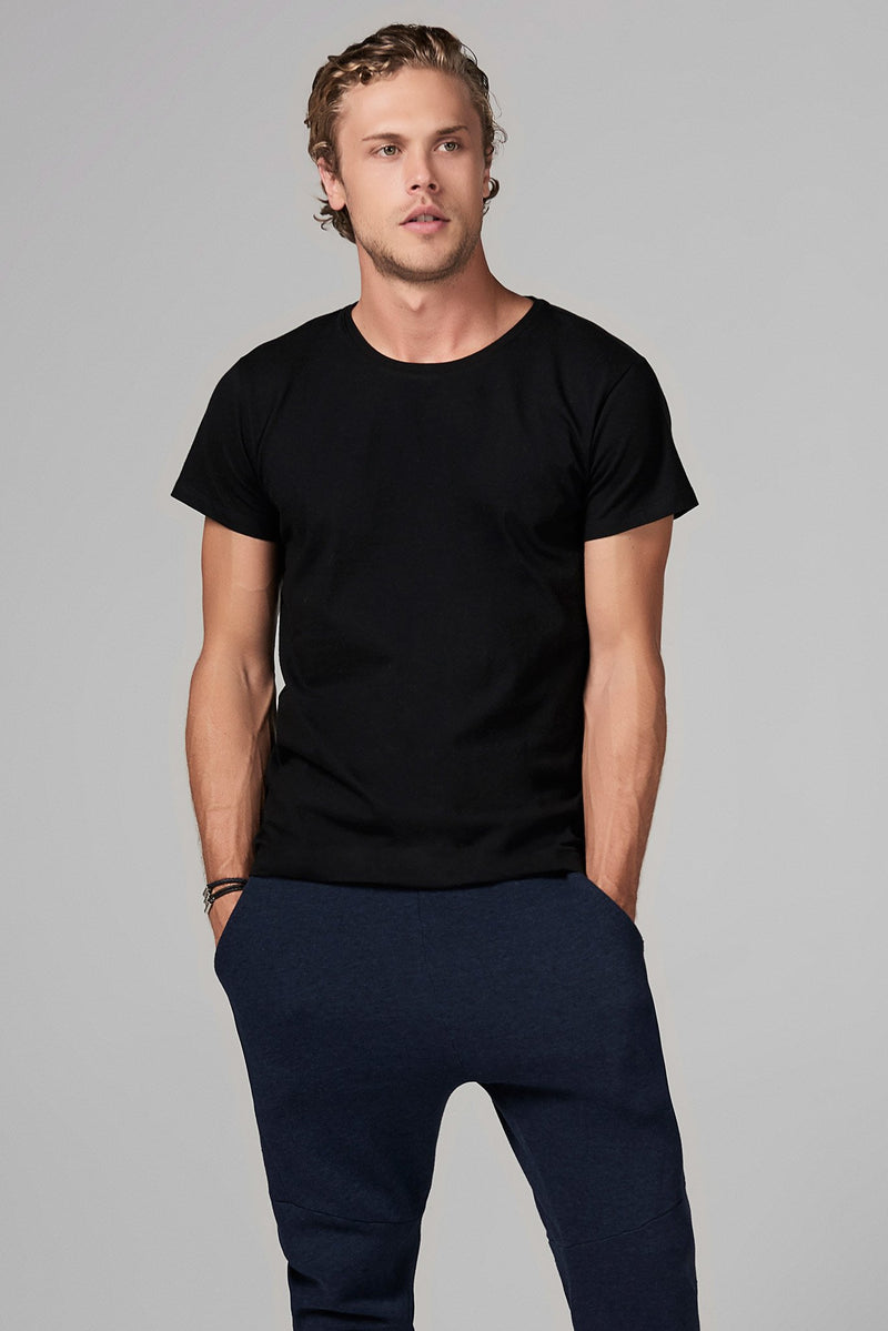Men's Heavy Cotton Crew Neck Tee — Black