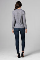 Women's Henley Long Sleeve Shirt - Mini Stripe - view 3