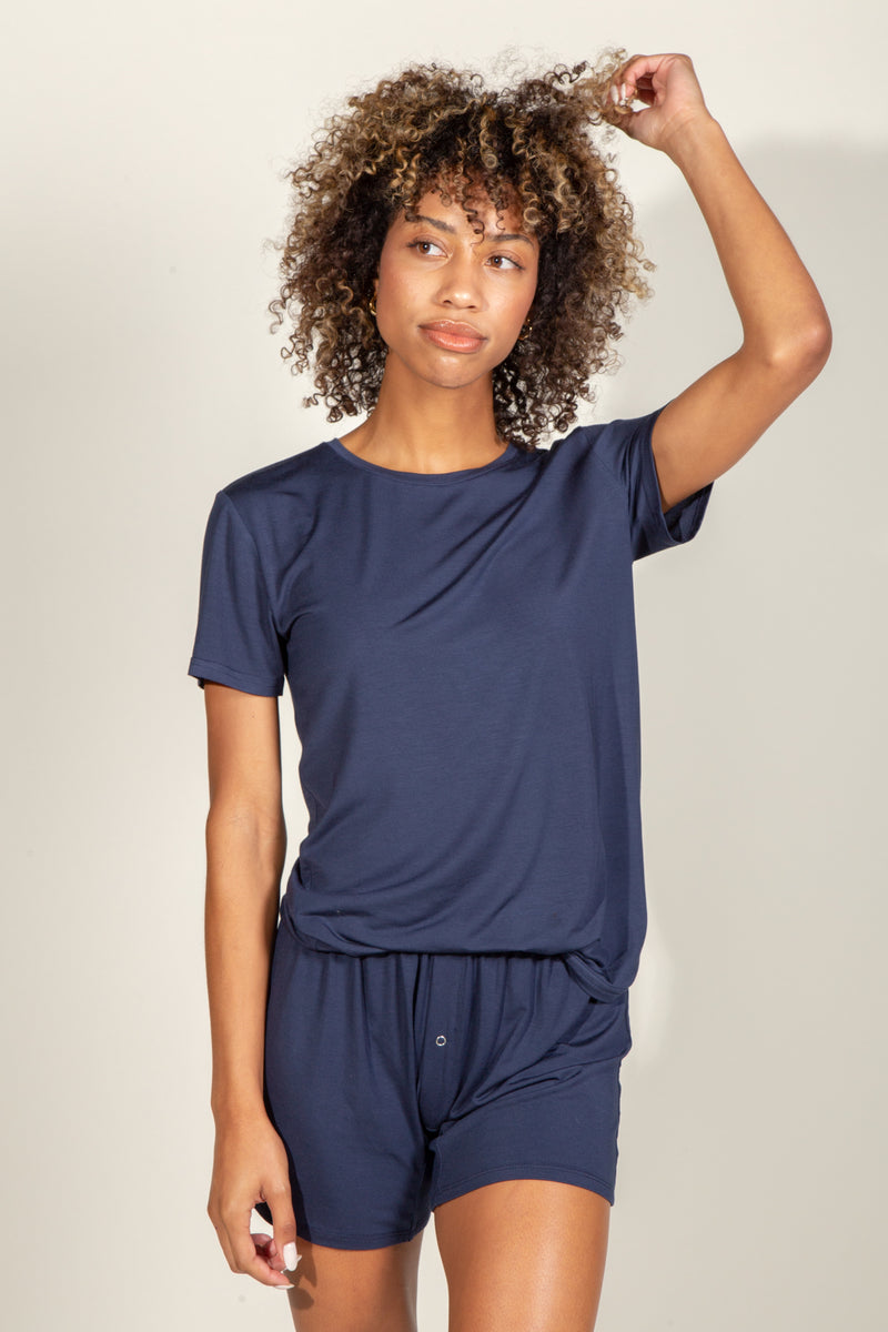 Payton Luxe Modal Tee — Navy