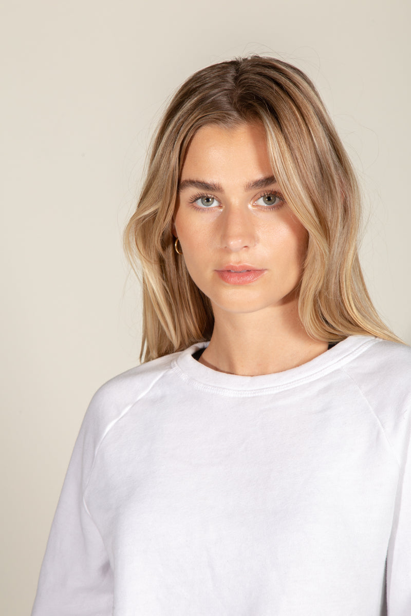 Cooper Brushed Terry Crew Neck — White