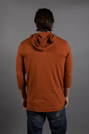 Men's 3/4 Sleeve Cowl Neck Visor Hoodie — Mika Jaymes (view 10)