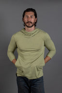 Men's 3/4 Sleeve Cowl Neck Visor Hoodie — Mika Jaymes (view 13)