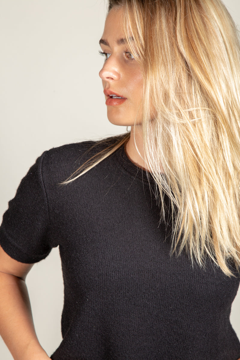 Remy Soft Knit Novelty Tee — Jet Black