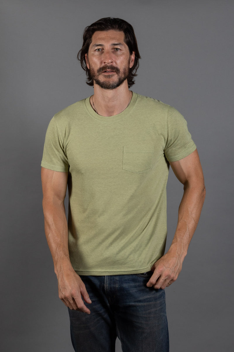 Men's Tri-Blend V-Pocket Tee — Sage Green